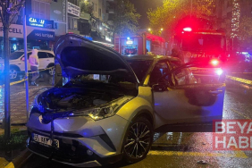 Samsun’da park halindeki otomobil yandı