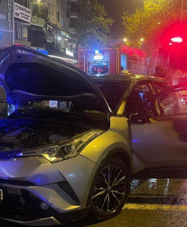 Samsun’da park halindeki otomobil yandı