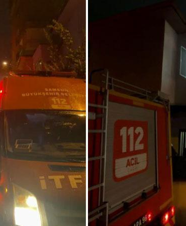 Elektrikli sobadan çıkan yangında anne ile 6 aylık bebeği dumandan etkilendi