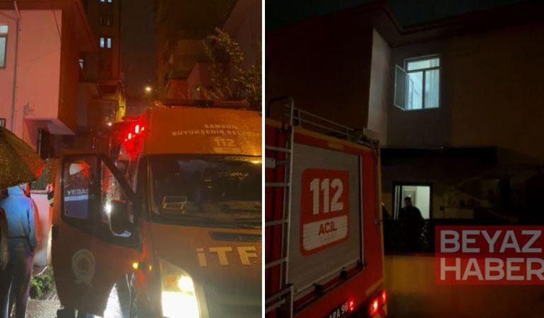 Elektrikli sobadan çıkan yangında anne ile 6 aylık bebeği dumandan etkilendi