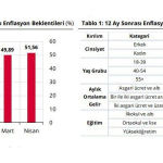 Hanehalkının enflasyon beklentisi 1,67 puan arttı