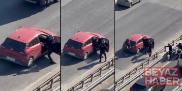 Çekmeköy’de tekmeli yol verme kavgası kamerada