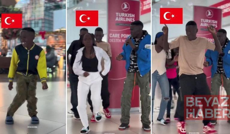 Ugandalı dans grubundan İstanbul Havalimanı