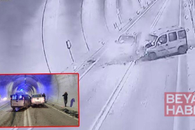 Artvin’de tünelde 7 kişinin yaralandığı kaza kamerada