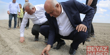 Erkoyuncu, pancar ekimine katıldı