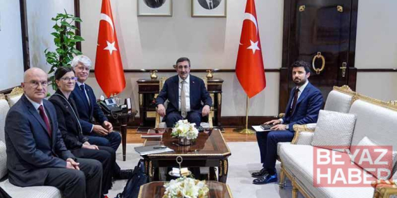 Cumhurbaşkanı Yardımcısı Yılmaz, İsviçre Büyükelçisi Scheurer