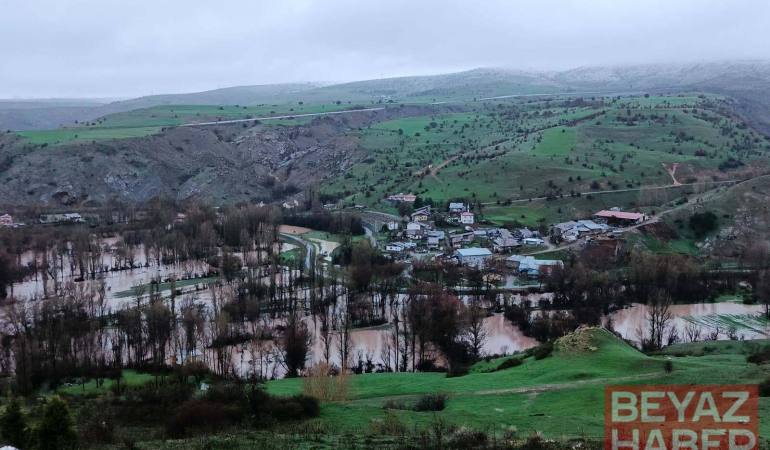 Sağanak nedeniyle Kızılırmak taştı; ev ve ahırları su bastı