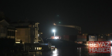 Sarıyer'de karaya oturan konteyner gemisi kurtarıldı