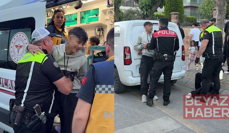 Kaçan motosiklet sürücüsü, kazadan sonra polise sarılıp ağladı
