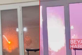 Diyarbakır’da 4 katlı binaya yıldırım düştü; o anlar kamerada