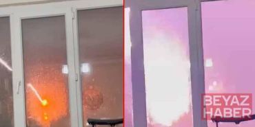 Diyarbakır’da 4 katlı binaya yıldırım düştü; o anlar kamerada