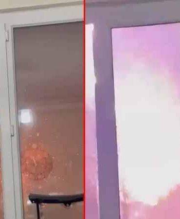 Diyarbakır’da 4 katlı binaya yıldırım düştü; o anlar kamerada