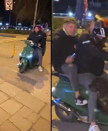 Sokak köpeği motosiklete binmek istedi; o anlar kamerada