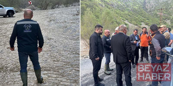 Kaval Deresi taştı, köy yolu ulaşıma kapandı