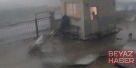 Gaziantep’te fırtınaya yakalanan çobanın zor anları kamerada