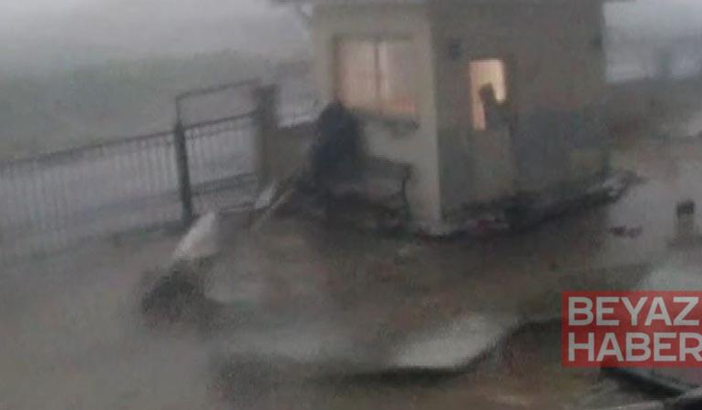 Gaziantep’te fırtınaya yakalanan çobanın zor anları kamerada