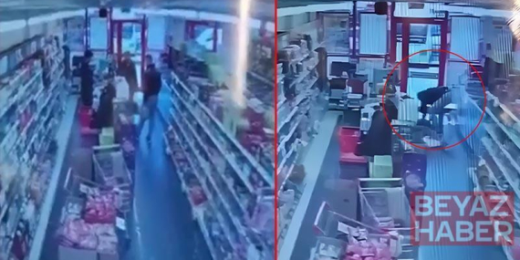 Jandarma personelinin, marketteki müşteriyi kalp masajıyla hayata bağladığı anlar kamerada