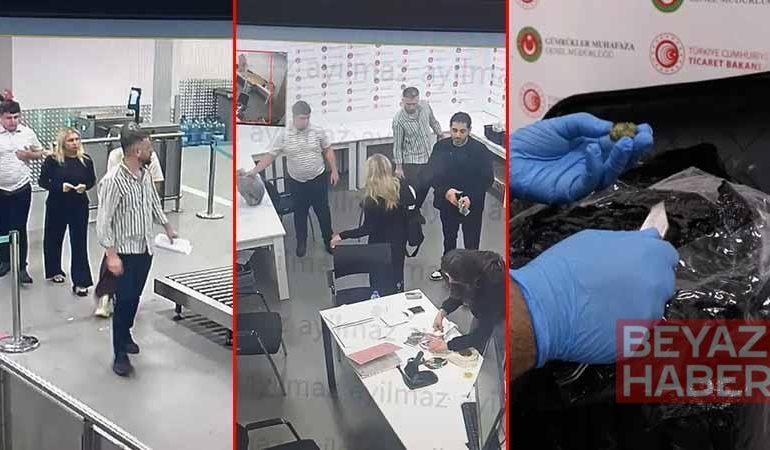 İstanbul Havalimanı’nda 19 kilogram uyuşturucuyla yakalanan 2 İngiliz yolcu kamerada