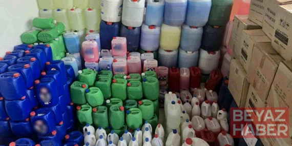 Edirne’de 4 bin 613 litre sahte sıvı deterjan ve ham maddesi ele geçirildi
