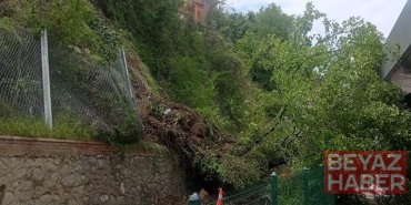 Terminal bölgesinde heyelan; yıkılan ağaç, peronlara devrildi