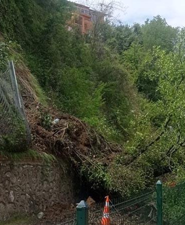 Terminal bölgesinde heyelan; yıkılan ağaç, peronlara devrildi