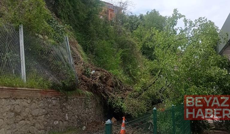Terminal bölgesinde heyelan; yıkılan ağaç, peronlara devrildi