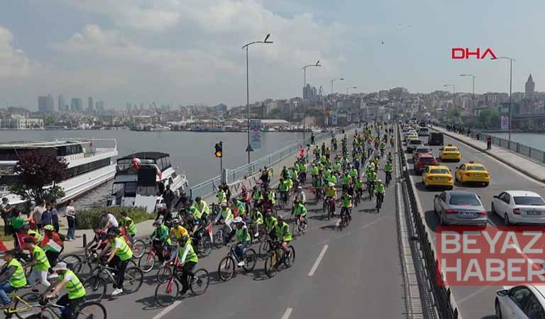 Gazze için yüzlerce kişi pedal çevirdi