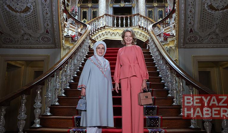 Emine Erdoğan, Belçika Kraliçesi Mathilde ile bir araya geldi