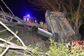 Sivas’ta otomobil yol kenarındaki ağaca çarpıp devrildi: 1 ölü, 4 yaralı