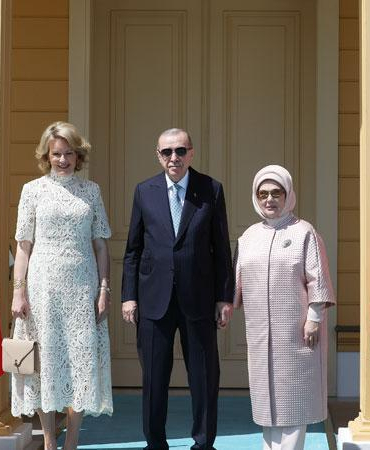 Cumhurbaşkanı Recep Tayyip Erdoğan Belçika Kraliçesi Mathilde’yi kabul etti