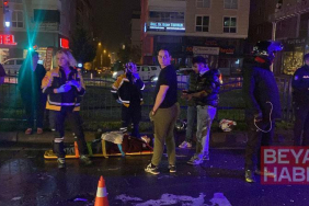 Devrilen motosikletteki 2 kişi yaralandı