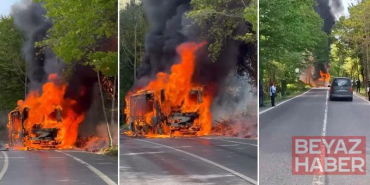 Sarıyer’de İETT otobüsü alev alev yandı; şoför 25 yolcuyu tahliye etti