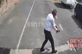 Otobüsü durdurup kaplumbağayı ezilmekten kurtardı