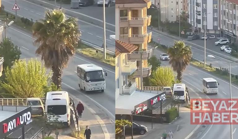 Trafikte geri geri giden minibüsün sürücüsüne 20 bin TL ceza