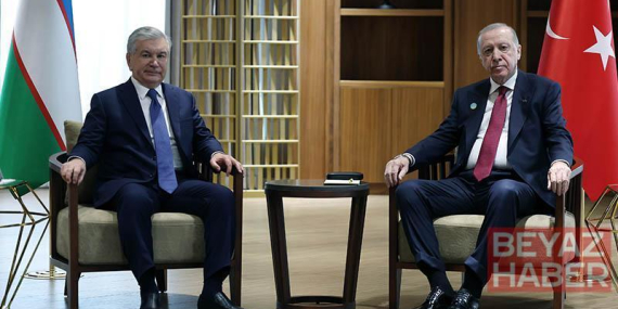 Cumhurbaşkanı Erdoğan, Özbekistan Cumhurbaşkanı Mirziyoyev ile görüştü