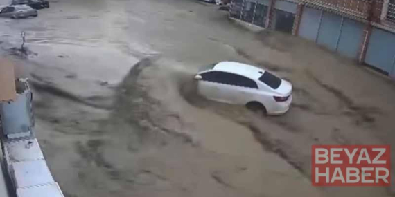 Samsun Havza’daki selin ilk anları kamerada