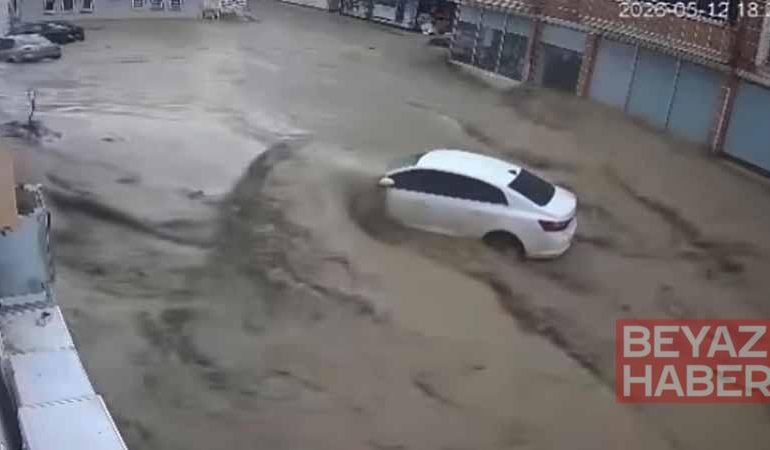 Samsun Havza’daki selin ilk anları kamerada