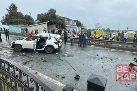 Takla atan cip, karşı şeritteki başka bir cipin üzerine düştü: 1 ölü, 7 yaralı
