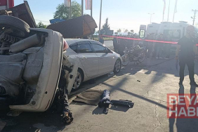 Takla atan otomobil bankta oturan iki kardeşe çaptı: 6 yaralı