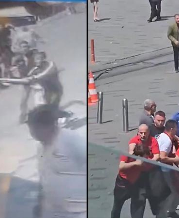 Taksim’de kazmayla esnafa saldırdılar; tekme tokat dayak yediler