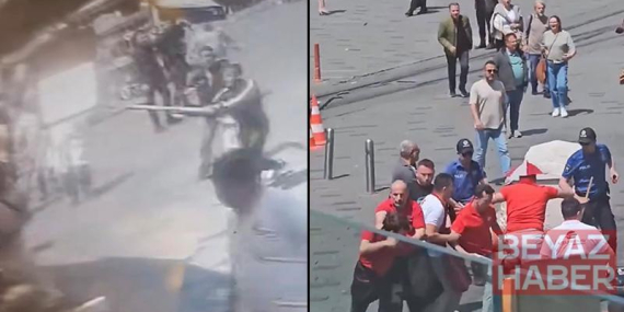 Taksim’de kazmayla esnafa saldırdılar; tekme tokat dayak yediler