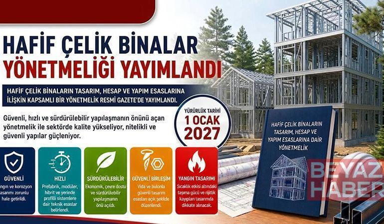 Bakanlıktan hafif çelik binalar yönetmeliği