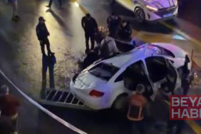 Ankara’da kontrolden çıkan otomobil Sıhhiye Köprüsü
