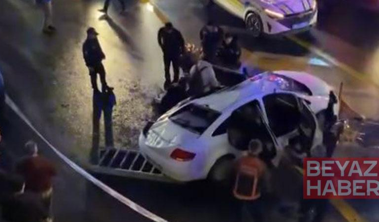 Ankara’da kontrolden çıkan otomobil Sıhhiye Köprüsü