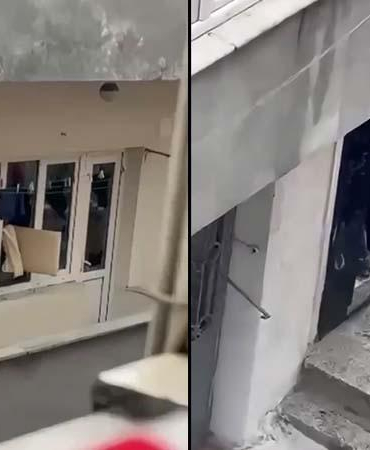 Kağıthane’de sinir krizi geçirdi evin camlarını kırıp eşyaları sokağa attı