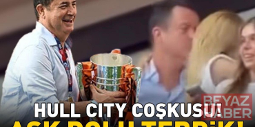 Hull City, Premier Lig'de! Acun Ilıcalı'ya eşi Ayça Çağla Altunkaya'dan aşk dolu 'tebrik' öpücüğü!