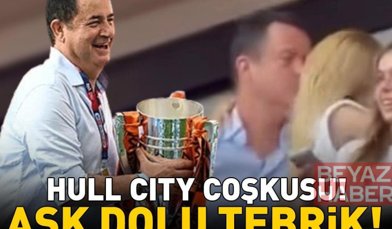 Hull City, Premier Lig'de! Acun Ilıcalı'ya eşi Ayça Çağla Altunkaya'dan aşk dolu 'tebrik' öpücüğü!