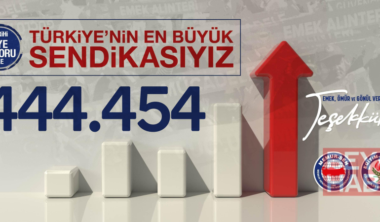 Eğitim-Bir-Sen, 444 bin 454 üye sayısına ulaştı