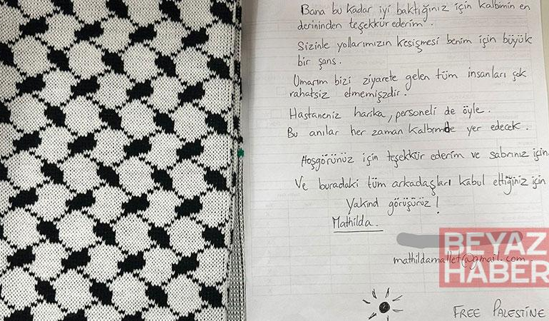Sumud Filosu aktivisti Mallet’ten Türk sağlık çalışanlarına teşekkür mektubu