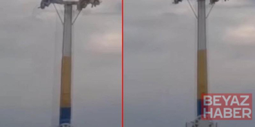 Lunaparkta arızalanan oyuncakta baş aşağı mahsur kaldılar